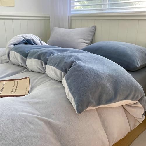 Housse de couette en velours doux bicolore pour des nuits chaudes