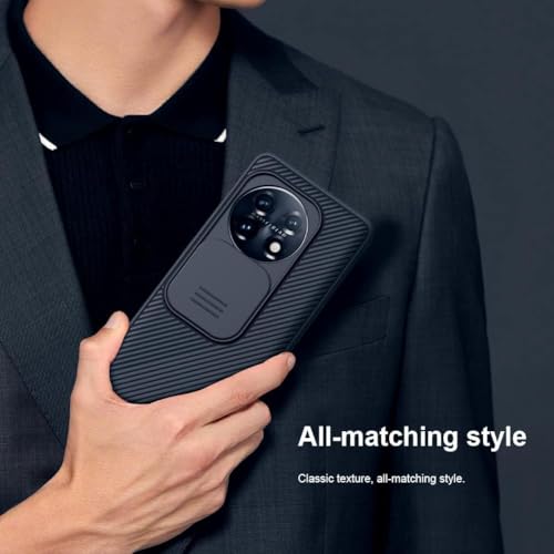 Image of PRITO Nilkin Classic Series Compatible for OnePlus 13-R (1+13R) Case with Camera Cover, [Camera Lens Protector] [Scratch-Resistant] [360 Full Protection] Shockproof Slim Phone Case (Black, 1+13 R)