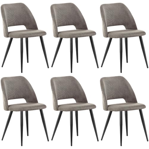 Anvofong Juego De 6 Sillas De Comedor, Sillas De Cocina Con Patas Independientes, Silla Tapizada De Pana Para Comedor, Salón, Cocina, Dormitorio, Marrón Anvofong Juego De 6 Sillas De Comedor, Sillas De Cocina Con Patas Independientes, Silla Tapizada De Pana Para Comedor, Salón, Cocina, Dormitorio, Marrón