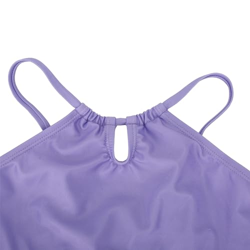 Image of LIZENS Girls' Bandeau Bikini 2-Piece Swimsuit - Floral Halter Tankini with Adjustable Drawstring