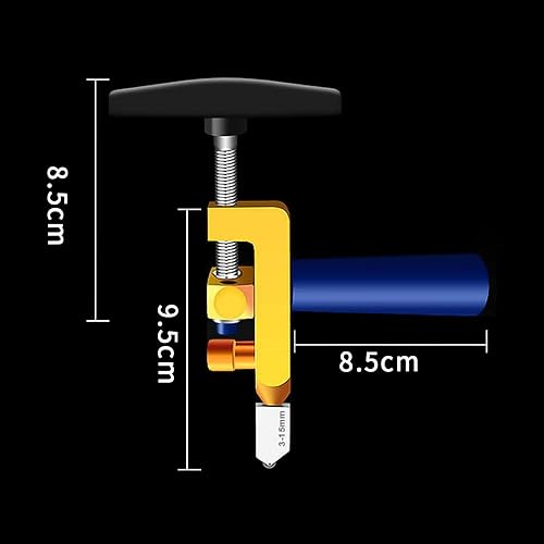 Miniatura 9 de Cortador manual de azulejos  Kit de herramientas de corte manual 2 en 1 con cuchillas de acero de tungsteno de 3 a 0.591in, cortador de vidrio,