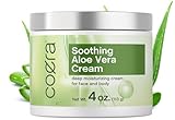 Aloe Vera Cream for Face and Body | 4 fl oz | Soothing and Moisturizing for Skin | Free of Parabens, SLS, & Fragrances | Coera By Horbaach | Packaging May Vary