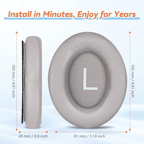 Image of Aurivor Replacement Ear Pads for Bose QuietComfort 45 35 ii (QC45 QC35) Headphones, Earpads Cushions for QC SE SC & New Quiet Comfort (Deep Bass), with Softer Foam & Protein Leather (Sandstone)
