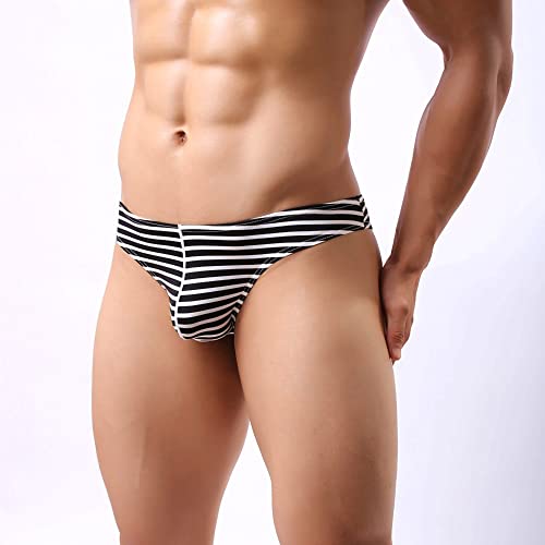 Mendove Men's Sexy Polyester-Cotton Low Rise Stripe Bikinis Underwear Pack of 34