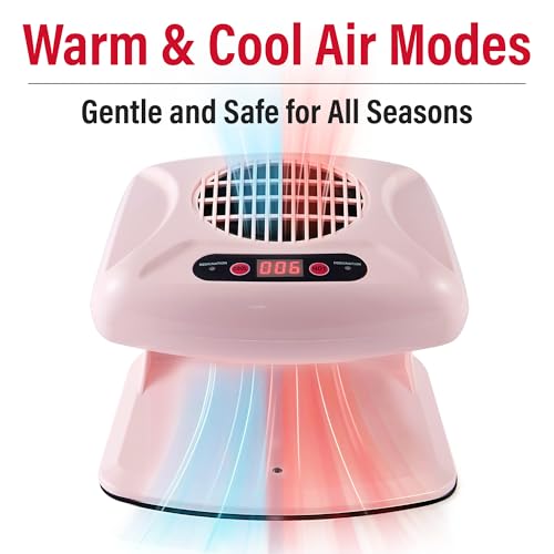 Nail Fan Dryer with Automatic Sensor, Warm & Cool Air Nail Dryer Fan for Hands and Feet, Fast Drying Nail Polish Fan for Home and Salon Use, Safe Air Nail Dryer for Regular Polish