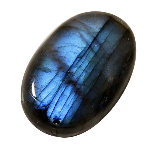 Labradorite cabochon ovale 43.15 ct pierre fine éclat bleu unique pour haute joaillerie