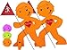 Produktbild StreetBuddy - Warnfigur mit Fahne, reflektierender Warnaufsteller für Kindersicherheit - Achtung langsam Fahren - Vorsicht spielende Kinder - Schild Autofahrer Warnung - 2er Set (Orange)