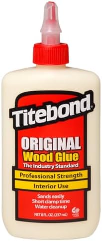 Titebond Original Wood Glue 5063, Industry Standard for Woodworking, Furniture Repair/Assembly, Construction, Home Repair or Modeling, 8 oz