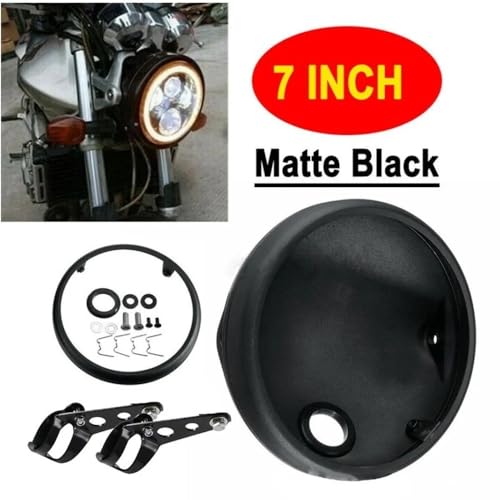 Boîtier de phare LED moto 7 pouces avec couvercle robuste et support de fixation de précision - 2
