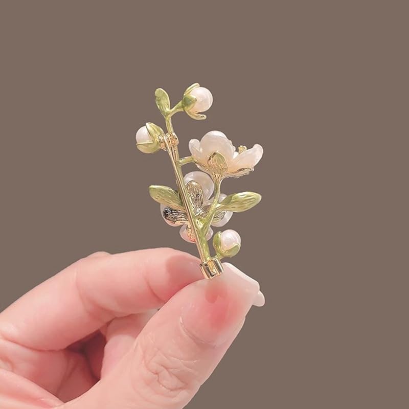 Image of Elegant Pink Lily Flower Brooch Pin for Women - Rhinestone Lily Lapel Pin for Coats, Jackets, and Sweaters