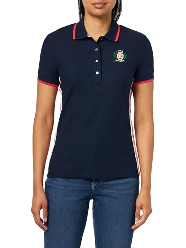 Lacoste Camisa polo feminina feita na França, Azul marinho, 34