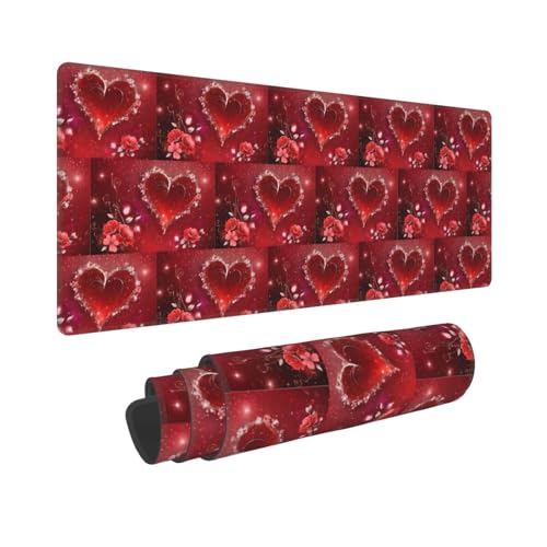 Tapis de souris de jeu au motif cœur romantique pour un espace de travail doux