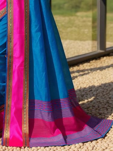 Image of AKHILAM Women's Kanjivaram Woven Soft Silk Saree With Blouse Piece