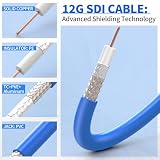 Superbat Kabel BNC 30 cm Kabel SDI wideo 12G/6G/3G RG6 BNC 75 Ohm BNC męski pod kątem prostym do kamer monitorujących CCTV obsługuje HD-SDI/4K/8K (prosty pod kątem prostym, 2 sztuki)