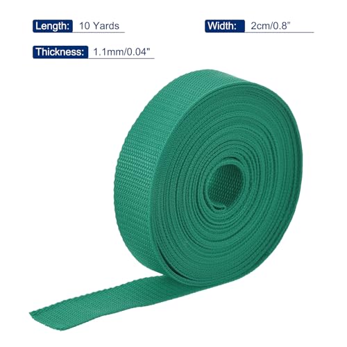 Image of MECCANIXITY Lightweight Polypropylene Webbing Strap 0.8 inch 10 Yard Backpack Strapping Band Green for Outdoor Luggage Cargo Straps