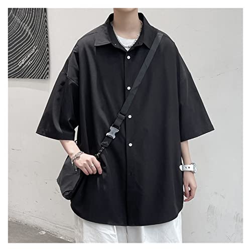 Herren-Sommer-Casual-Oversize-Kurzarmhemden, männliches Koreanisches Hemd für Herren (Farbe: C, Größe: M-Code)