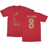 Belgium Soccer Cup Fan - Tielemans 8 Jersey Style Unisex T-Shirt (Red, X-Large)