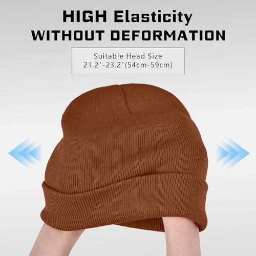 Image of ZOORON Beanie for Men Women Warm Winter Hat Unisex Soft Knit Cuffed Beanie