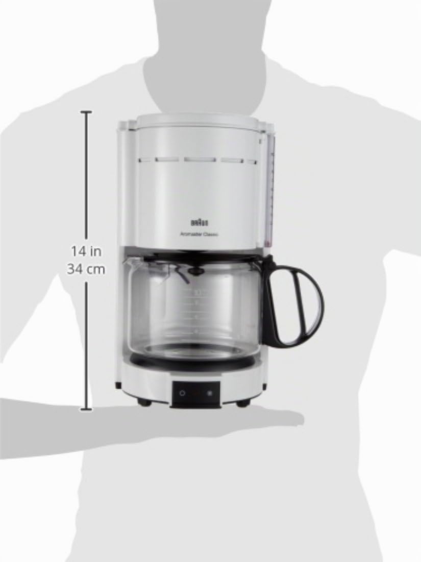 Braun KF 47/1 - Cafetera de goteo, 1000 W, 1.2 L, 20 dB, acero inoxidable, blanco