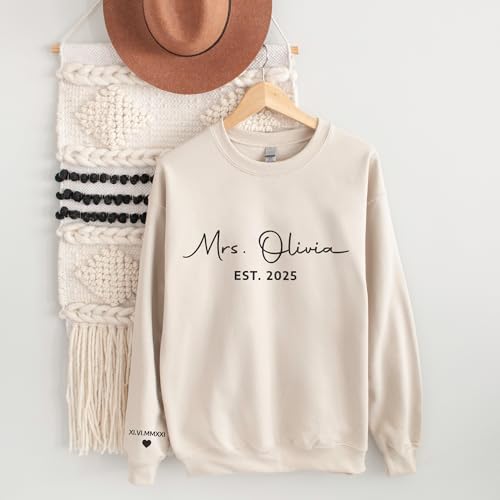 GODMERCH Custom Embroidered Mrs Sweatshirt - Future Mrs Hoodie, Bride Sweatshirts, Gifts for Her Wedding Bride to Be Engagement Bridal Shower Bachelorette Party3