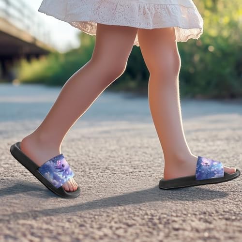 Girls Slide Sandals Axolotl Theme Summer Slippers for Kids Shower Shoes4