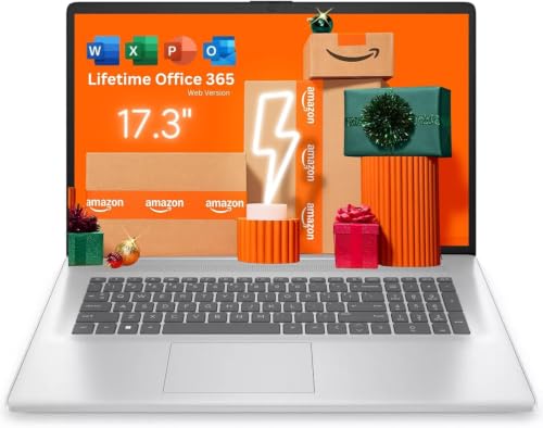 Image of HP OmniBook 3 Laptop, 17.3 inch FHD Touchscreen, 32GB RAM, 2TB SSD | Backlit, Numeric Keypad, AMD Ryzen 5 130 (up to 4.55 GHz max Boost Clock, 6 cores), Windows 11