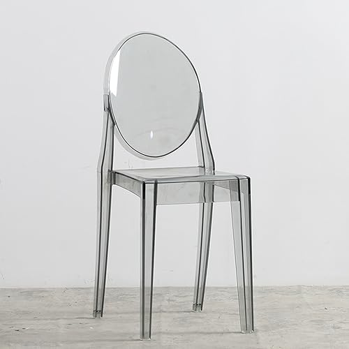Silla de comedor apilable transparente moderna para cocina, dormitorio, comedor, bares y restaurantes, diseño de plástico transparente de gran tamaño