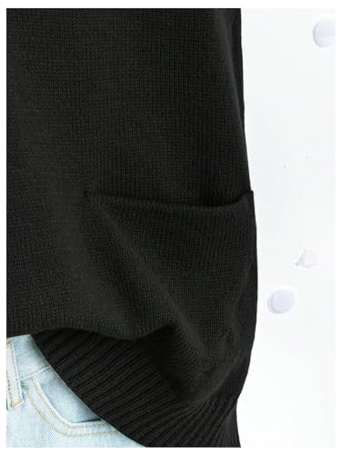 GORGLITTER Women's Plus Size Sleeveless Sweater Dress V Neck Sleeveless Sweater Vest with Pockets3