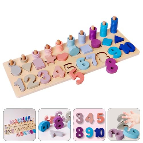 Tri de formes et nombres en bois puzzle éducatif tout-petits 2 ans - 5
