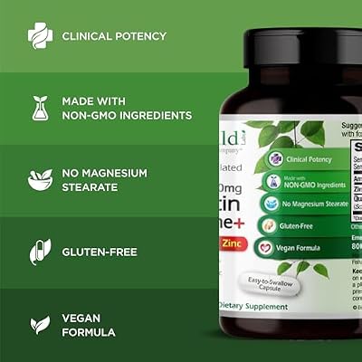 EMERALD LABS Quercetin Phytosome Plus - Vegan Antioxidant & Immune Support Supplement - Contains Quercetin & Zinc - 60 Vegetable Capsules (60-Day Supply)