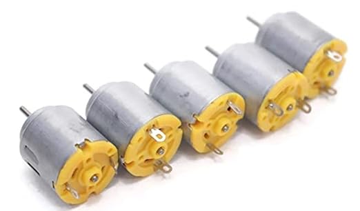 ERH India 5 Pcs DC Round Motor for kids project DC Motor for kids project DC Motor for DIY Electronic Projects and Models Small Electric Toy Motor Kit 3V to 6V DC Motor Kit for Kids