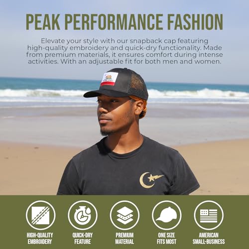 Image of International Tie State Hat for Men and Women, Adjustable Snapback Trucker Baseball Cap with Embroidered Patch