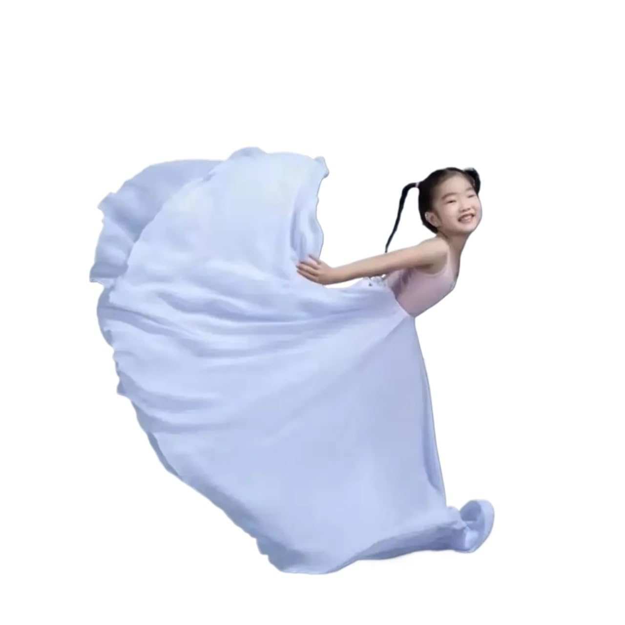 Falda de Gasa de 720 Grados para niña, Falda Larga de Ballet, Danza del Vientre, Gitana, Ropa de práctica para Bailarina, Falda de Baile Morada Lisa surtida