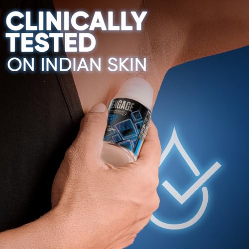 Image of Engage Aqua Blast Underarm Roll On Deo for Men|72 Hour Sweat & Odour Protection| Advanced Antiperspirant Formula|FreshEncap Technology |Non Sticky| 0% Alcohol | Dermatologically tested|50ml