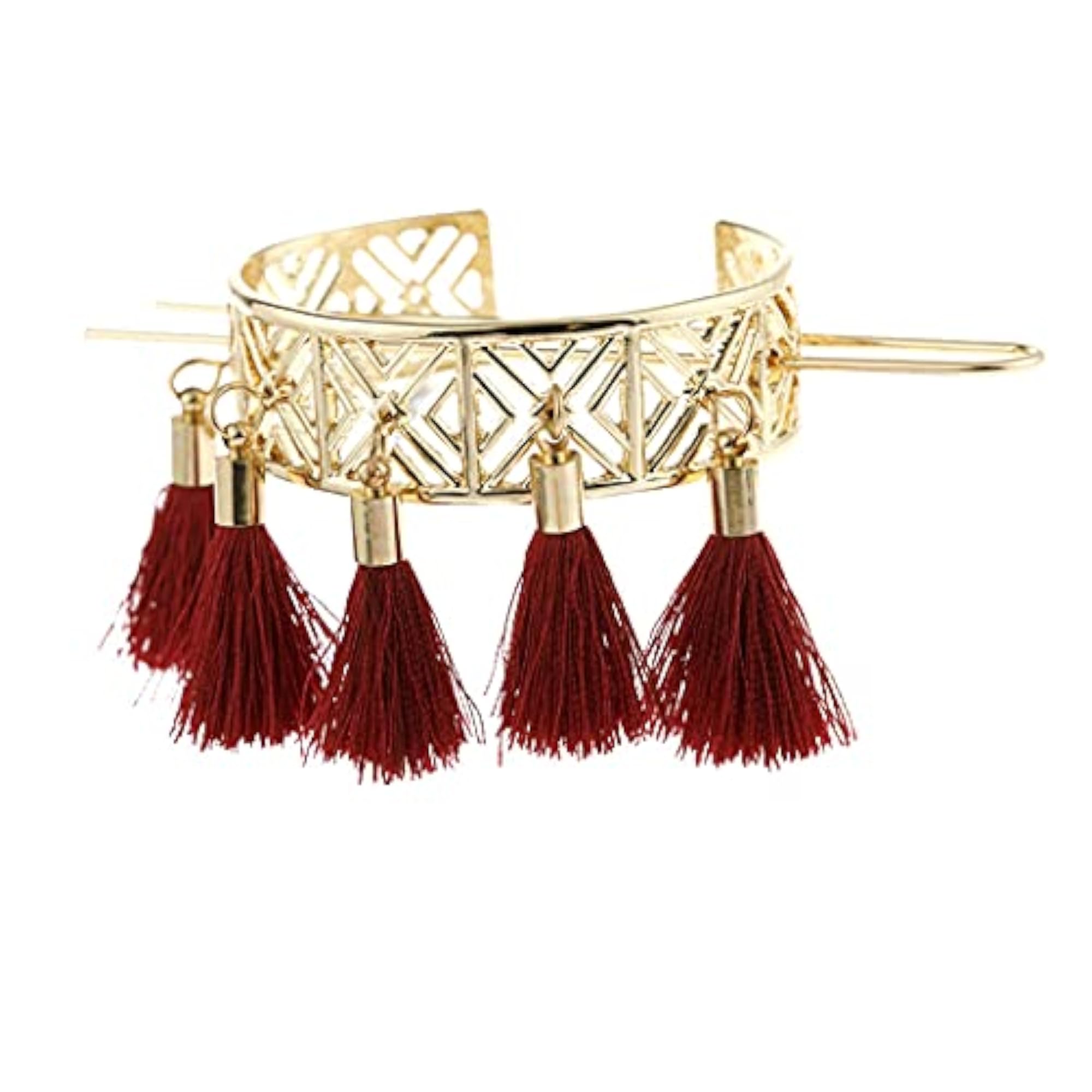 Creative Tassel Ponytail Cuff Pin Set, Alloy