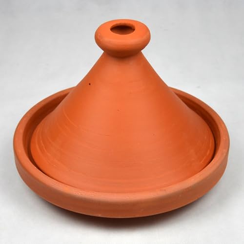 Tajine de cuisine marocaine fait à la main sans plomb - Taille M - 25,4 cm