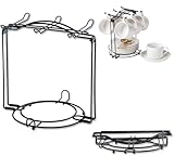 YOLIFE Tea Cup Hoder, Metal Coffee Cup Rack, Cup and Saucer Display Stand, Coffee Cup Holder for Countertop, Coffee Station Organizer for Home or Bar Decor