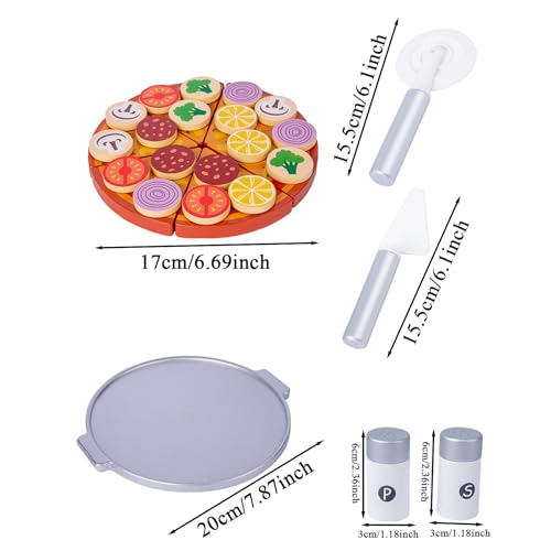 Jouet à pizza en bois activité éducative coordination main enfant