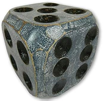 Thai Gifts Wooden Dice Shabby Chic Die - Blue 10cm