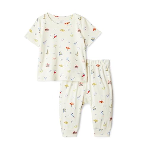 Amazon Essentials X Sofia Grainge Baby Boys' Unisex Baby Pant & Top Set, Ivory Beach, 24 Months - image 1