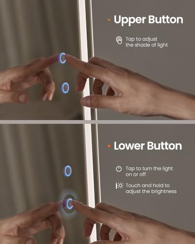 Image of SONGMICS HOME LED Standing Jewelry Armoire, Vanity Mirror with Storage