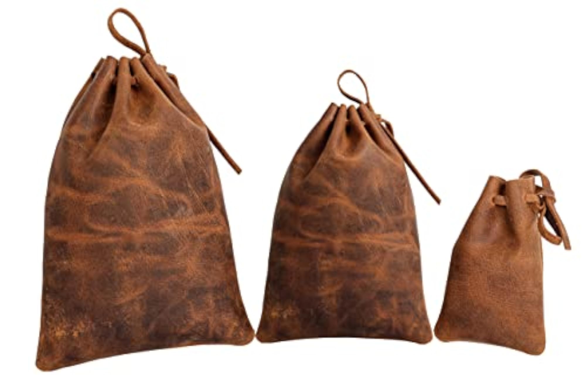 Leather Drawstring Pouch for Coins & Accessories