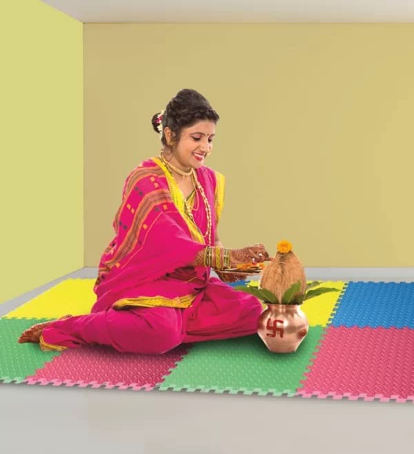 Image of Fit Spree Eva Interlocking Puzzle mats Keep Your Floor Protected Against Scratches, Scuffs, and dents, Especially When Used for Your Home Gym, Garage, or Children's Play Area.