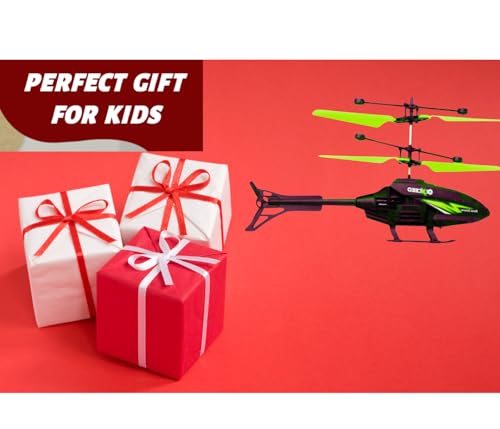 Image of Toy Plastic Helicopter Remote Control Helifor 6 + Years Boys Indoor and Outdoor Helicopter, Palm Sensing Helicopteer with led Lights (Pack of 1) (Blackgreen)