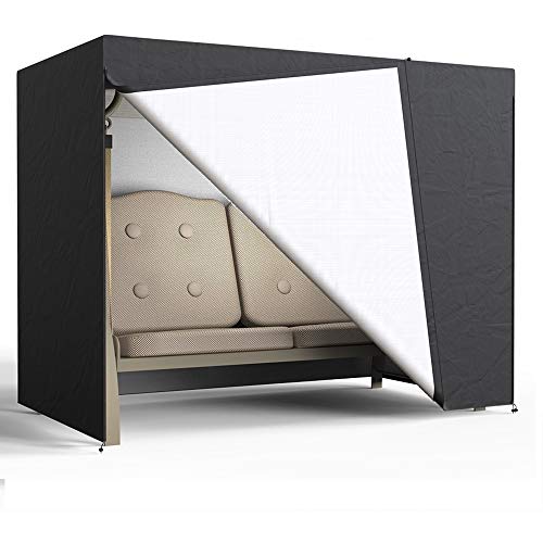 Ghopy – Funda de columpio de jardín de 2 plazas, impermeable, cortarayos UV, protección contra el viento, columpio, manta 160 x 125 x 170 cm en 210D