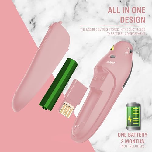 Clicker de apresentação PowerPoint, controle remoto de apresentador sem fio USB com ponteiro Lazer,