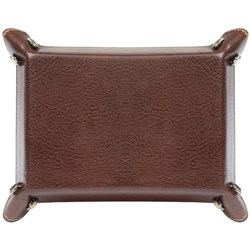 Tony Perotti Bandeja organizadora executiva de couro italiano em marrom