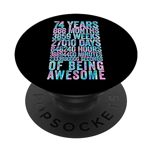 Divertida camisa de cumpleaños 74 Old Meter Funny 74 Year Old Gifts PopSockets PopGrip Intercambiable