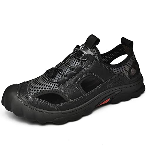 Men's Breathable Sandals Beach Casual Shoes Thick Sole Closed Toe Shoes Hiking Fishing Sandals Men's(D,40 Code)