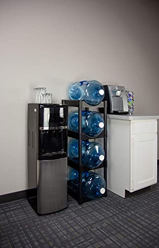 Bottle Buddy Water Racks - 3 And 5 Gallon Bottles - 4-Tray Jug Storage System - Free-Standing Organizer For Home, Office, Kitchen, Warehouse - Black #TOP2
